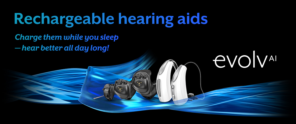 Rechargeable hearing aids banner
